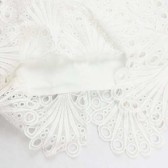 52seven Womens Pullover Full Lined Short Sleeve White Lace Shift Dress Sz 16 NWT - Picture 8 of 13